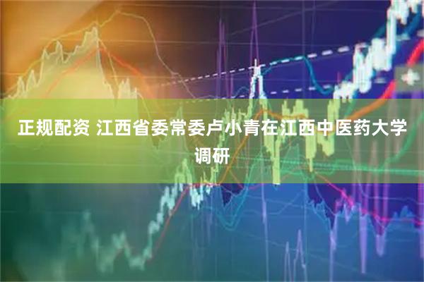 正规配资 江西省委常委卢小青在江西中医药大学调研